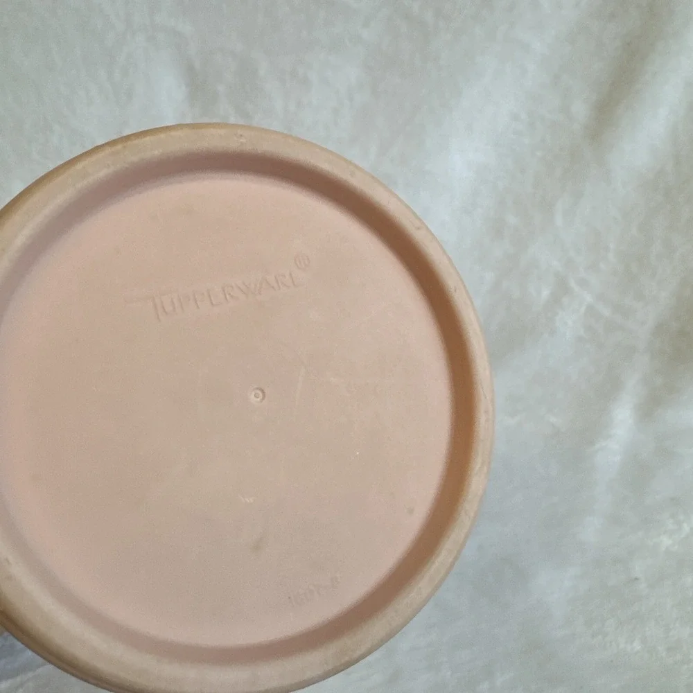 Vintage Tupperware Tall Round Container Canister‎ Kitchen Storage Peach Lid
